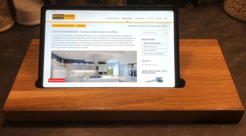 Tablet Halter auch für I-Pad aus Eiche massiv